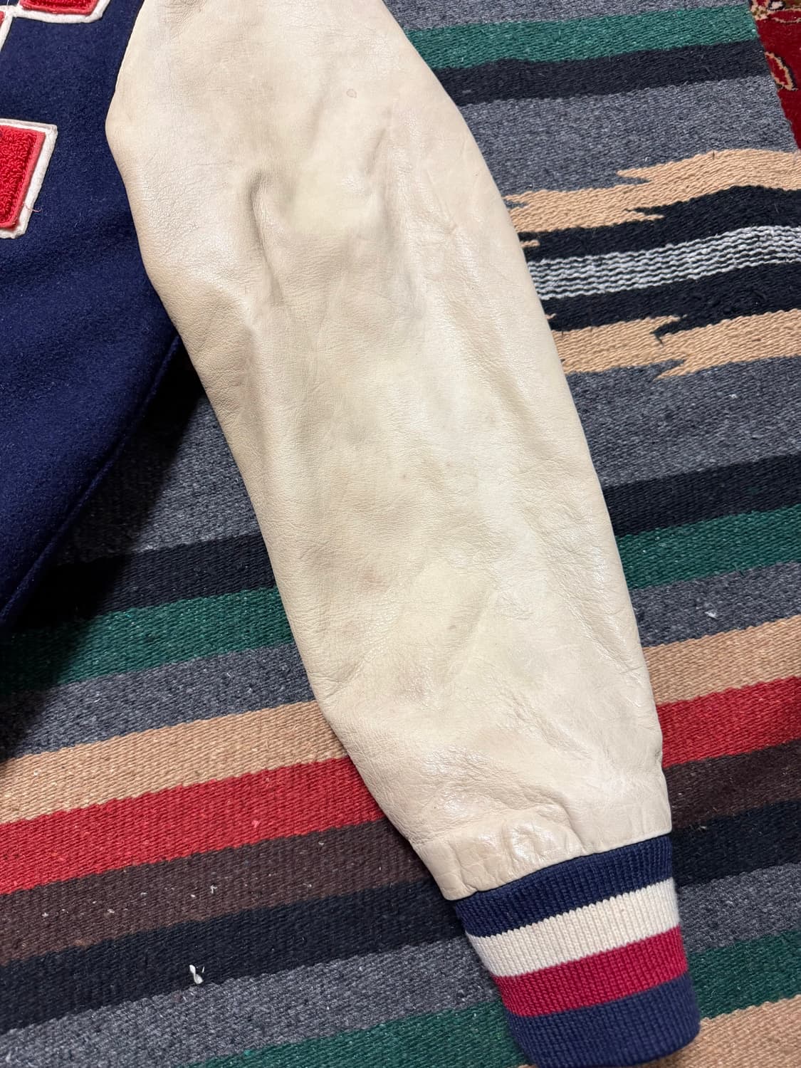 90‘s Dehen 1920 leather varsity jacket   상품이미지9