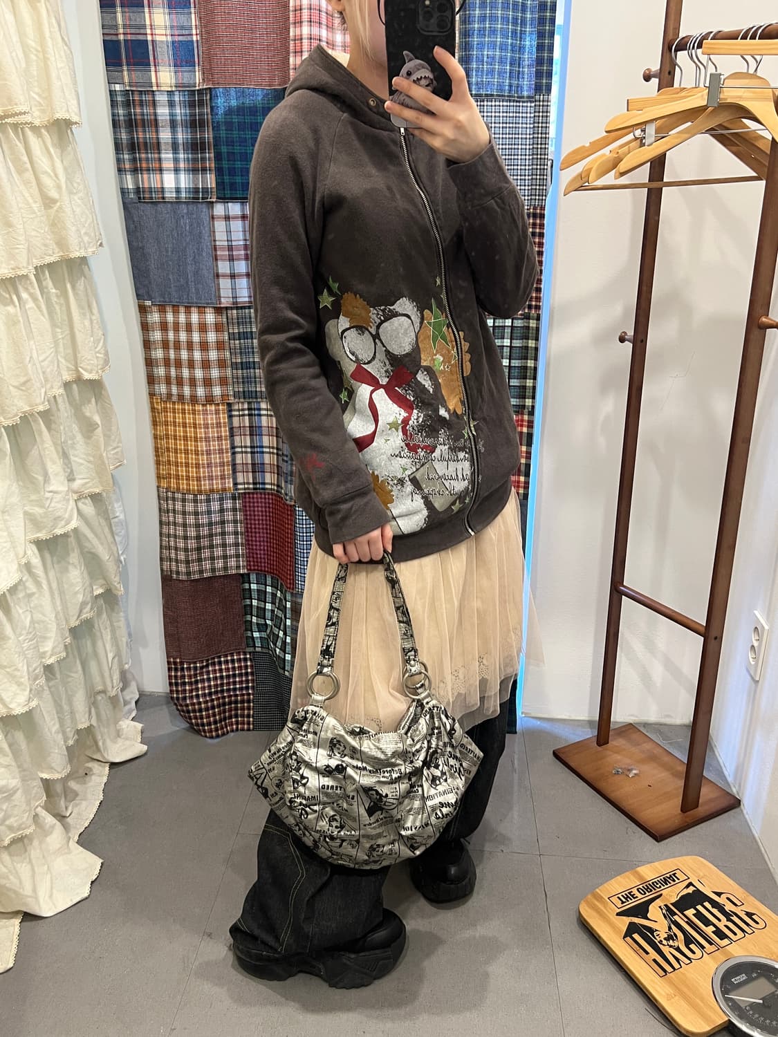 초코 베어 스타 플리스 후드집업 상품이미지6