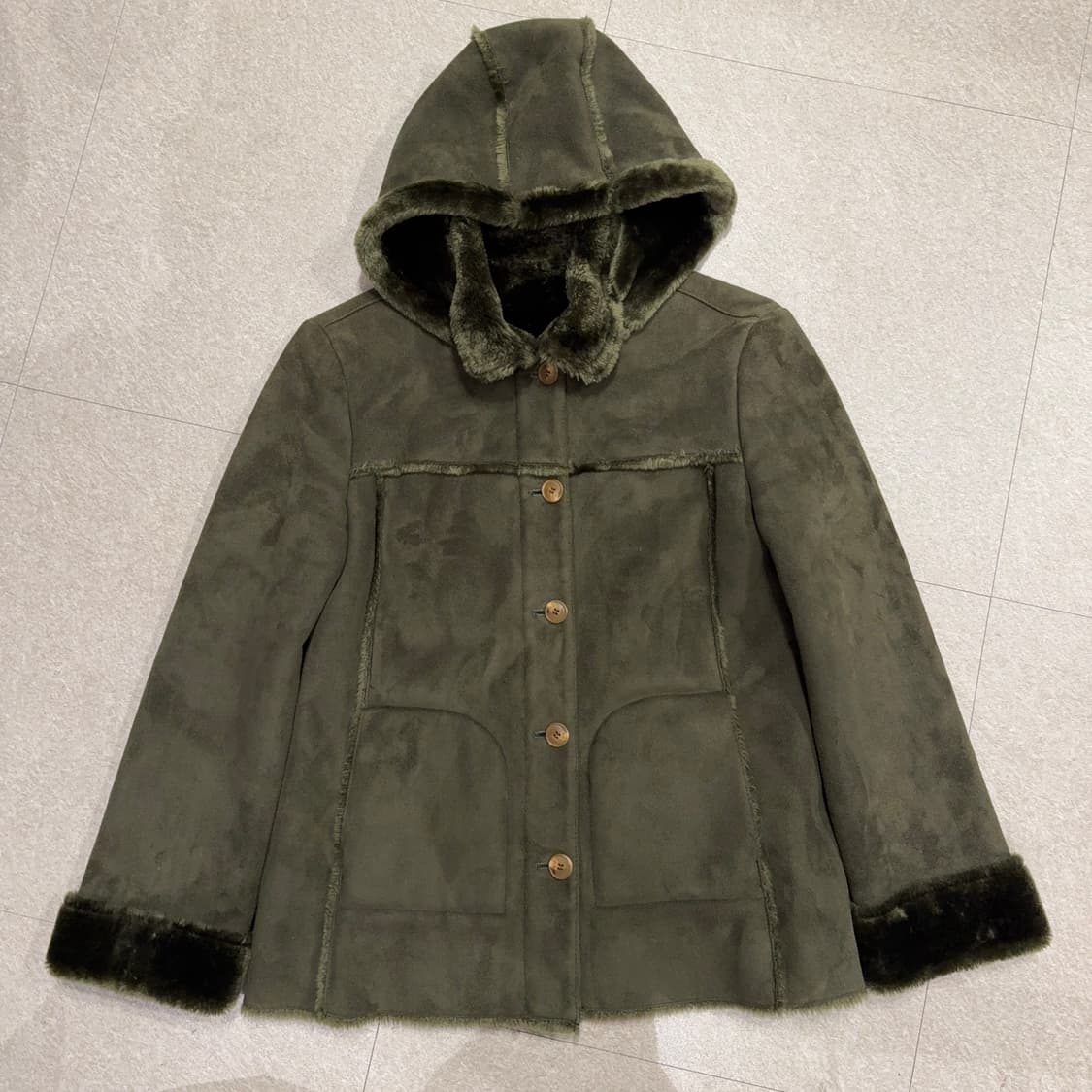 여성 폴리 스웨이드 무스탕 자켓 상품이미지1