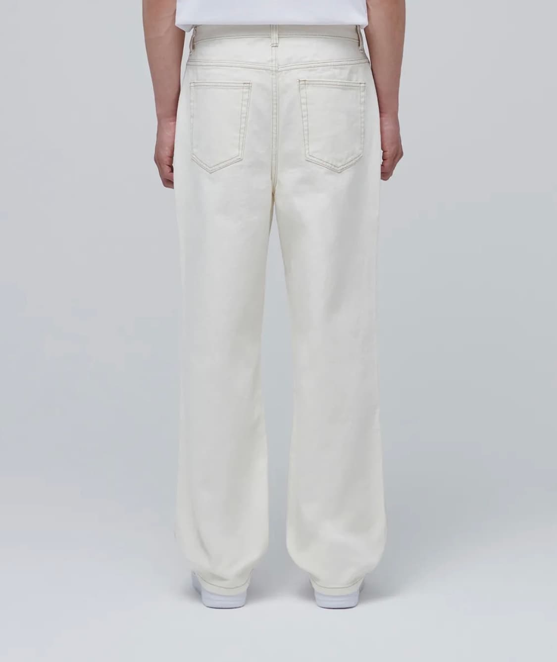 무탠다드 콘트라스트 스티치 레귤러핏 데님팬츠 크림 31 상품이미지2