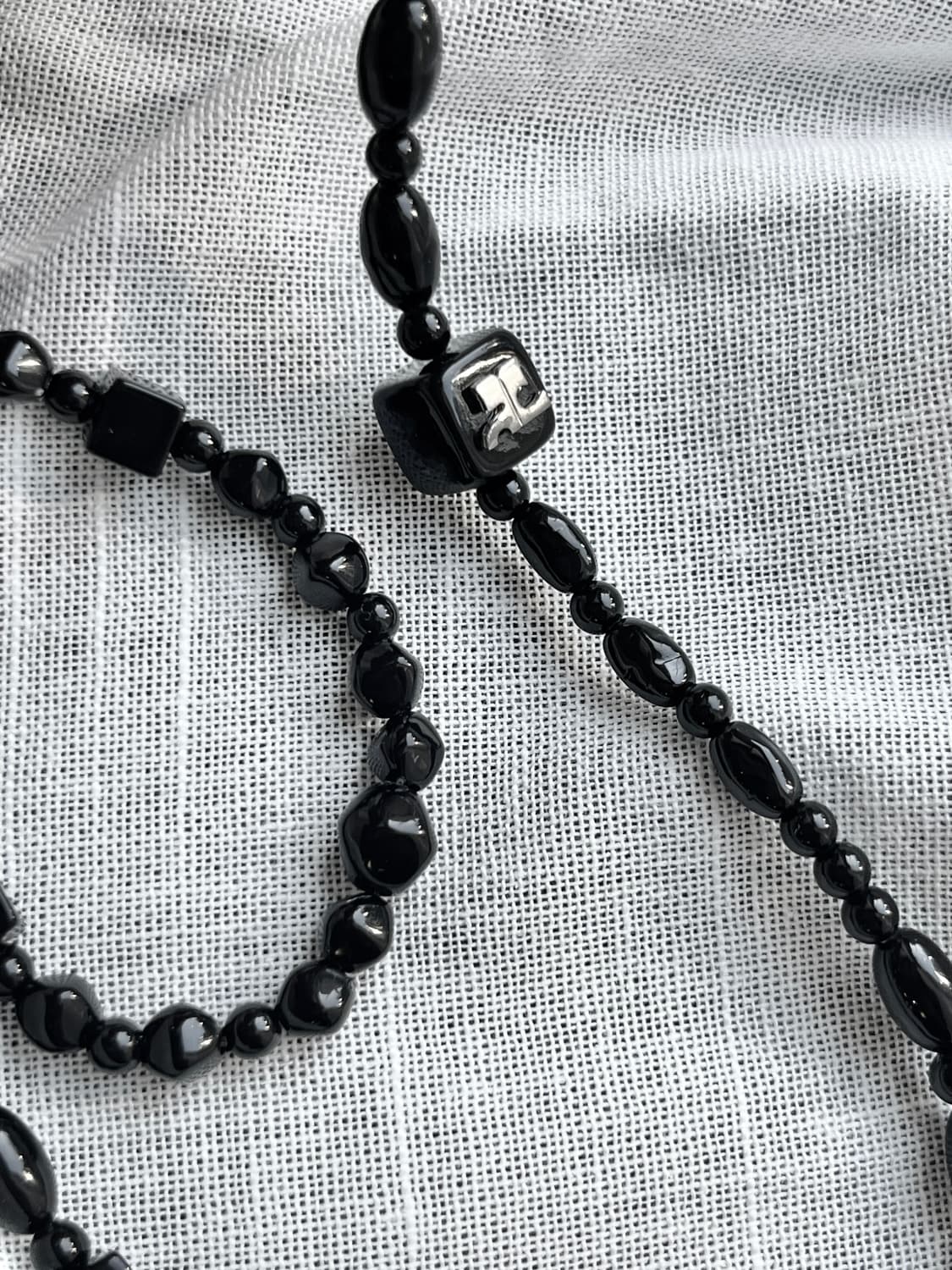 Courreges 꾸레쥬 더블 스트랩 네클리스 블랙 상품이미지10