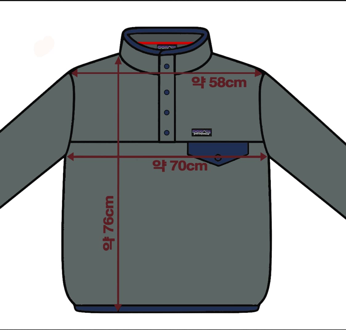 파타고니아 신칠라 스냅티 풀오버 니켈 네이비  XL 새상품 상품이미지5