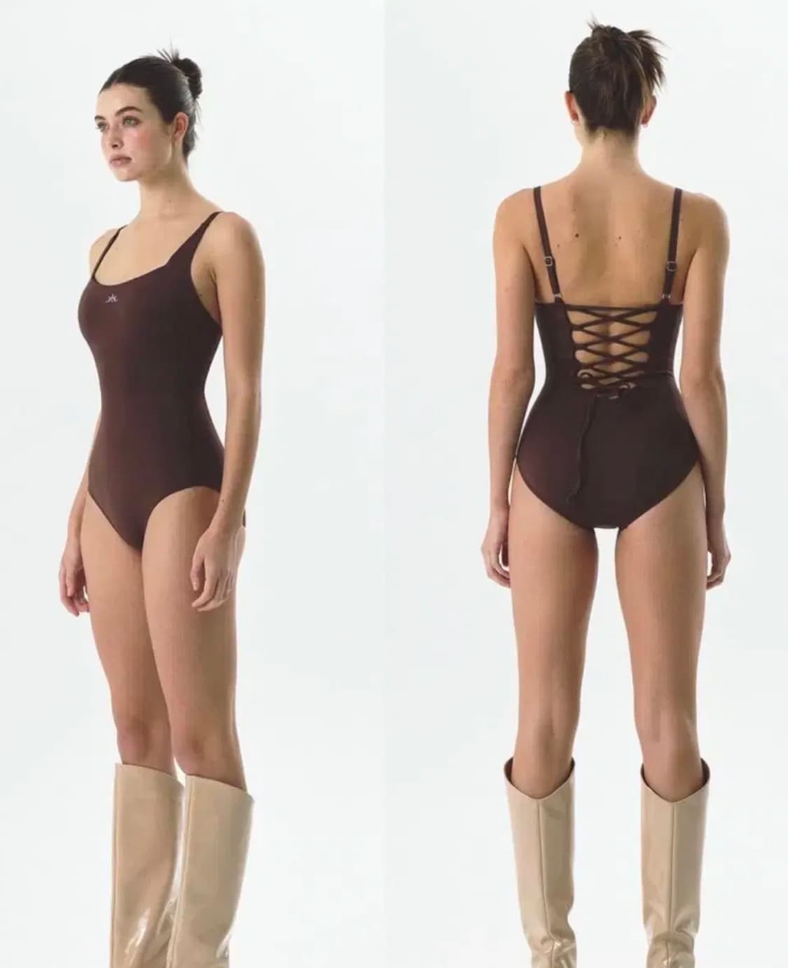 이스트씨 코르셋 수영복 브라운 상품이미지3