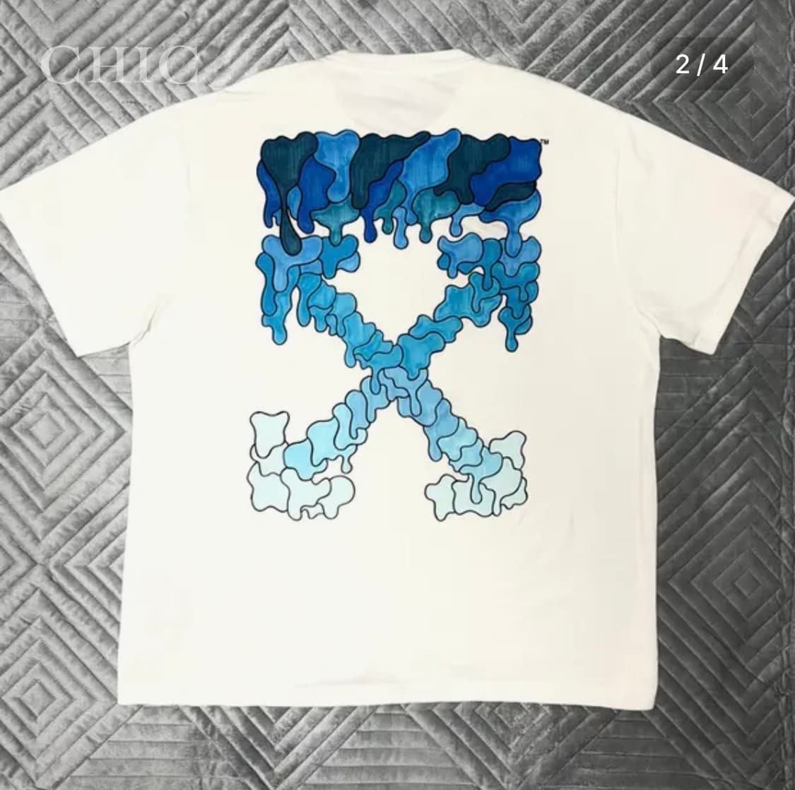 오프화이트 블루 마커 애로우 반팔 티셔츠 (화이트, 한정판) 상품이미지2