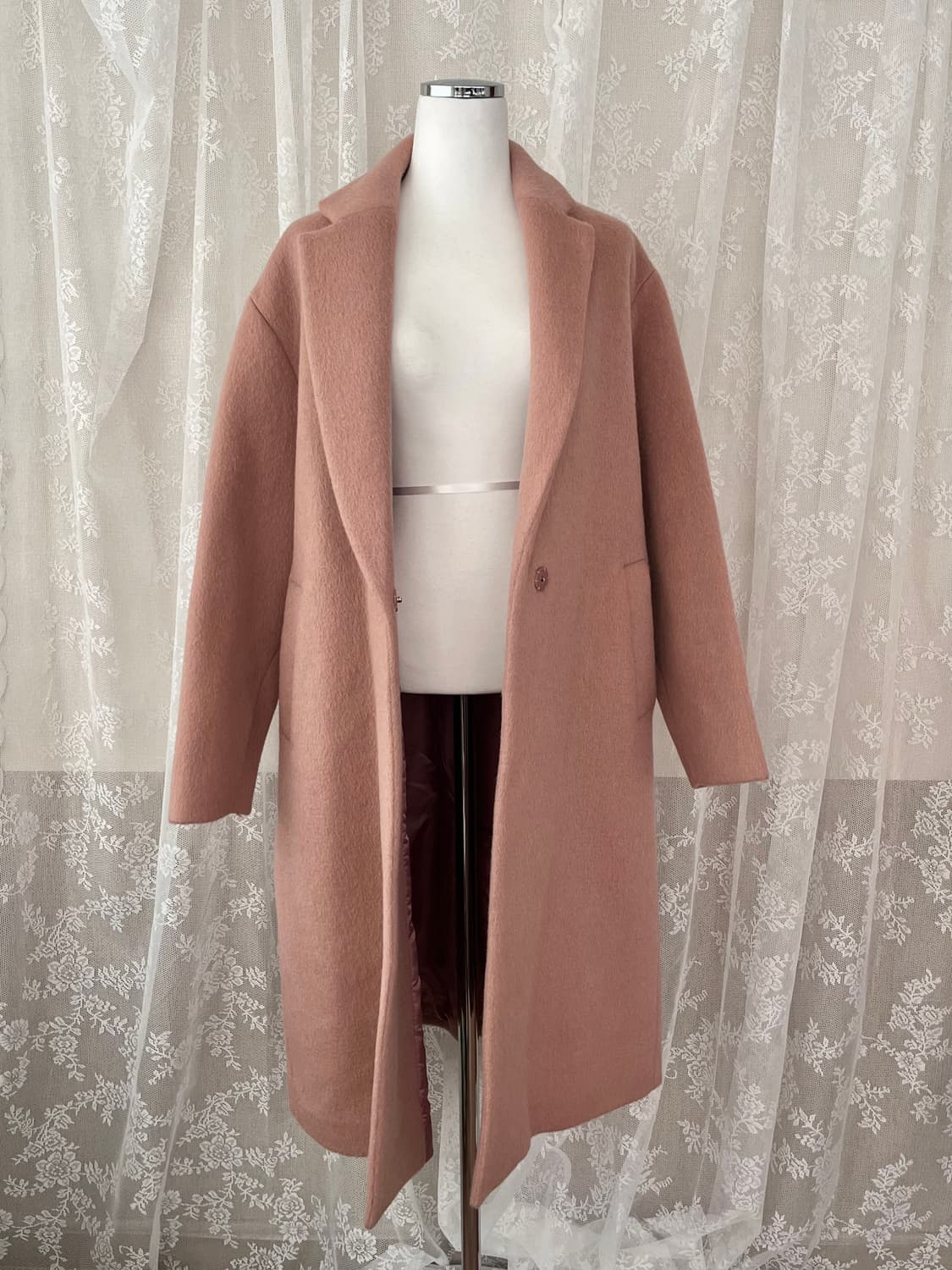 F) 룩캐스트 알파카 코트 인디핑크 상품이미지3