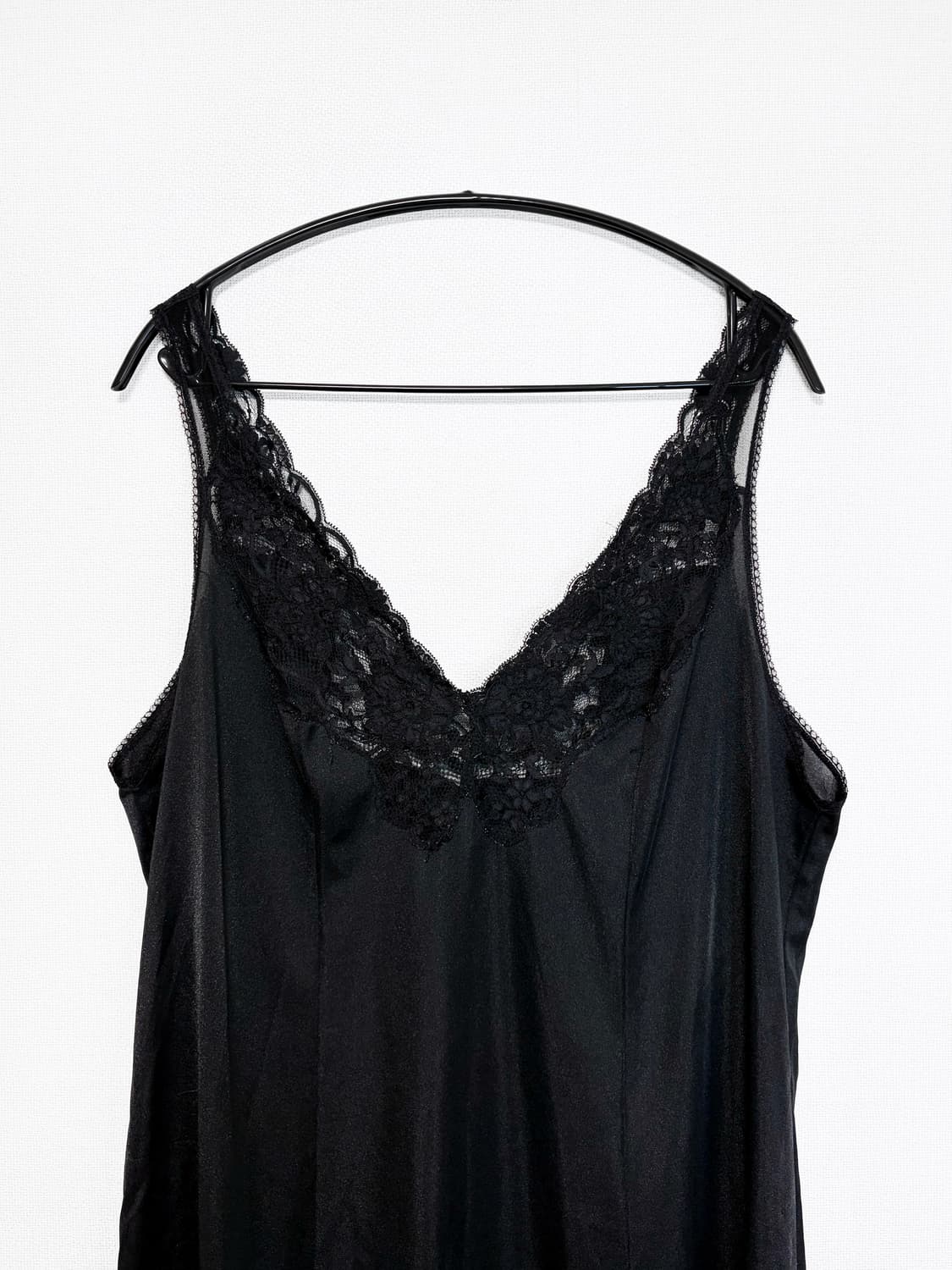 Lace Trim Slip Dress - Black 상품이미지5