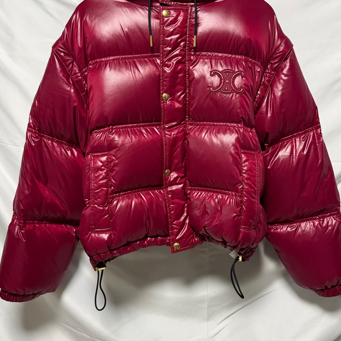 [S+급/38] 셀린느 라이트웨이트 나일론 크롭 트리옹프 여성패딩 상품이미지3