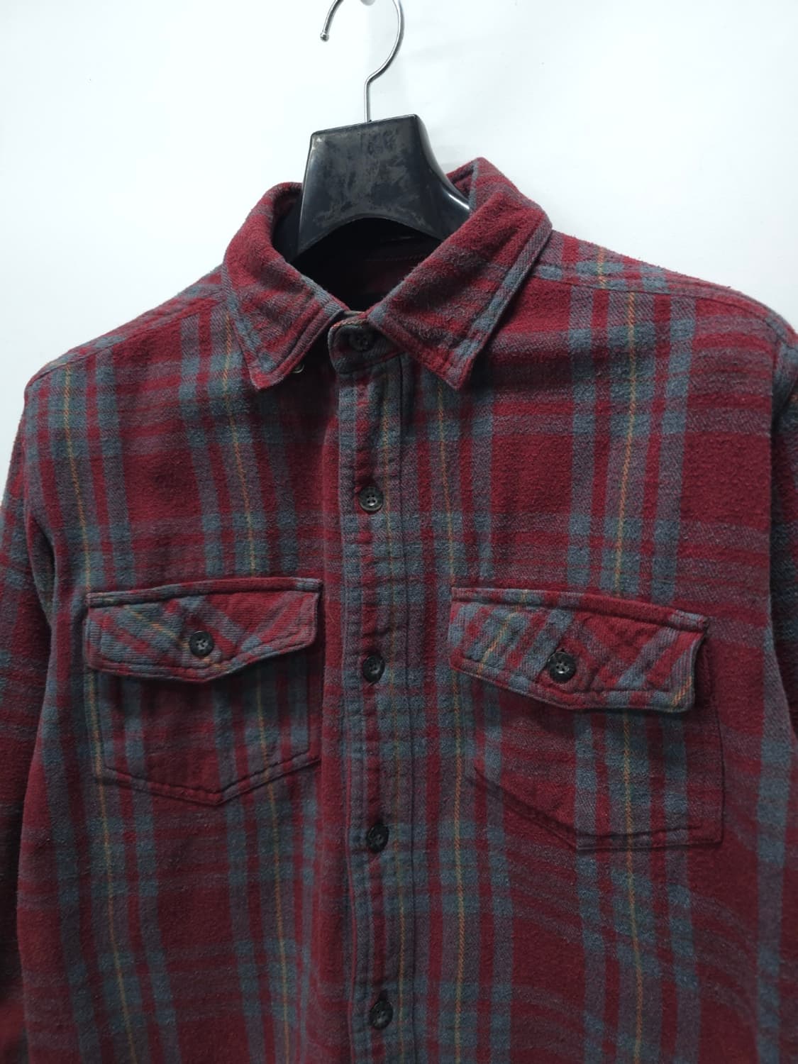 할리데이비슨 여성 정통 체크 플란넬 빈티지셔츠 (레드/그레이, S사이즈) 상품이미지2