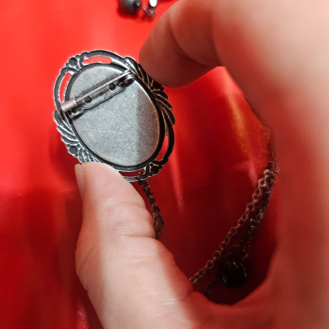 천연 흑 못난이 진주 롱 레이어드 네크리스 + 브로치  상품이미지8