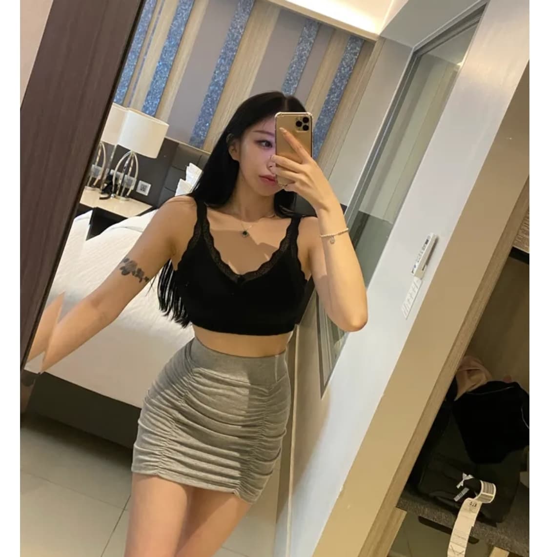 택달린새옷)밴딩셔링미니스커트 상품이미지3