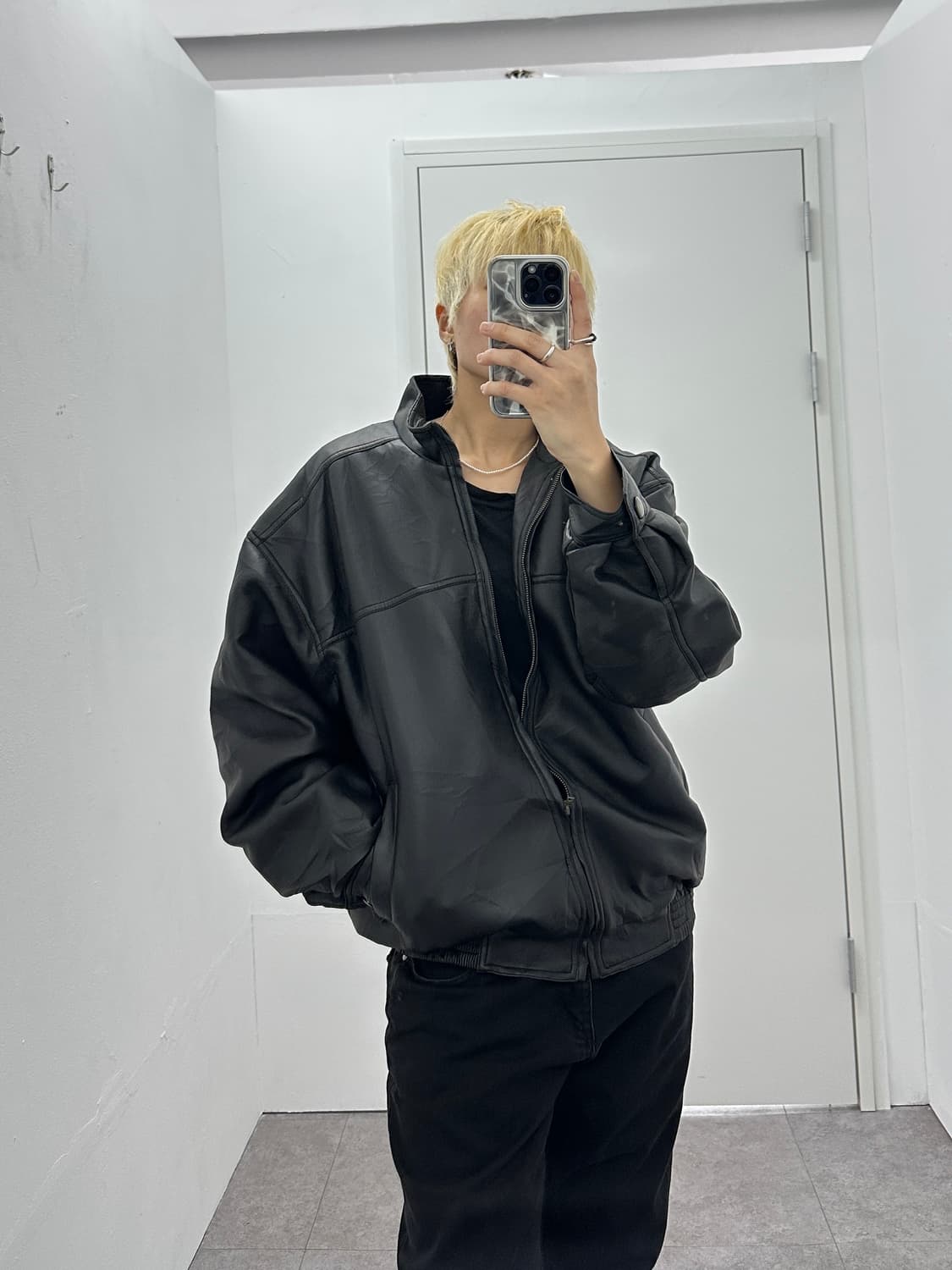 Vintage leather blouson 상품이미지3