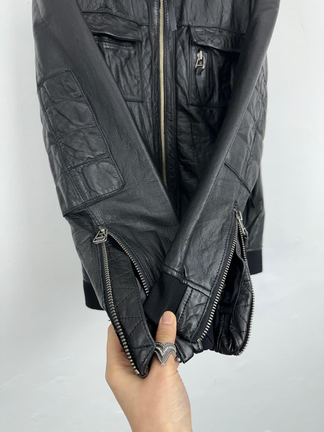 Lepieton Ribbed Lambskin Leather Jacket  상품이미지2