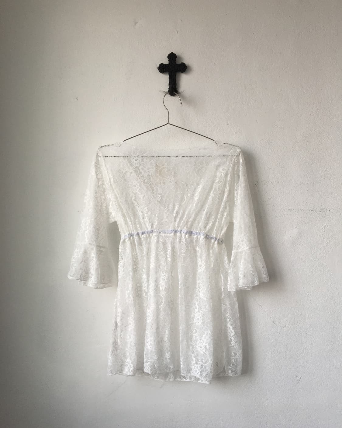 lace see through blouse 상품이미지3