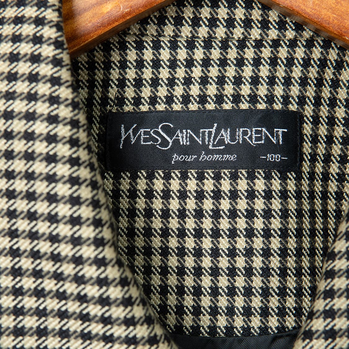 [103] 90s 입생로랑 뿌르옴므 울 실크 하운드투스 블루종  상품이미지7