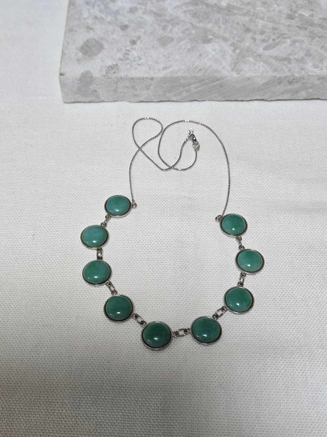 빈티지 제이드컬러 글라스 네크리스 미드센추리 무드 상품이미지1