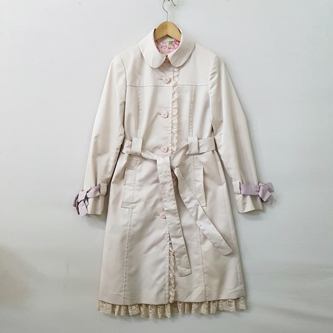 Jesus Diamante 지저스 디아망떼 트렌치 코트 연핑크 상품이미지1