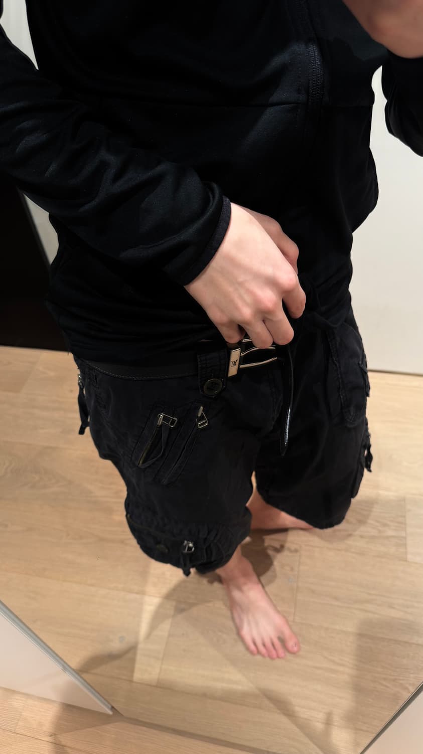 7부 블랙 팬츠 빈티지 상품이미지1