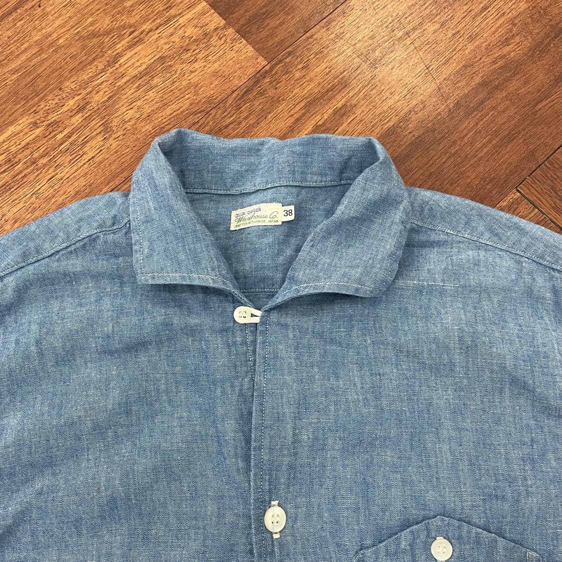 웨어하우스 덕 디거 오픈카라 샴브레이 셔츠 상품이미지3