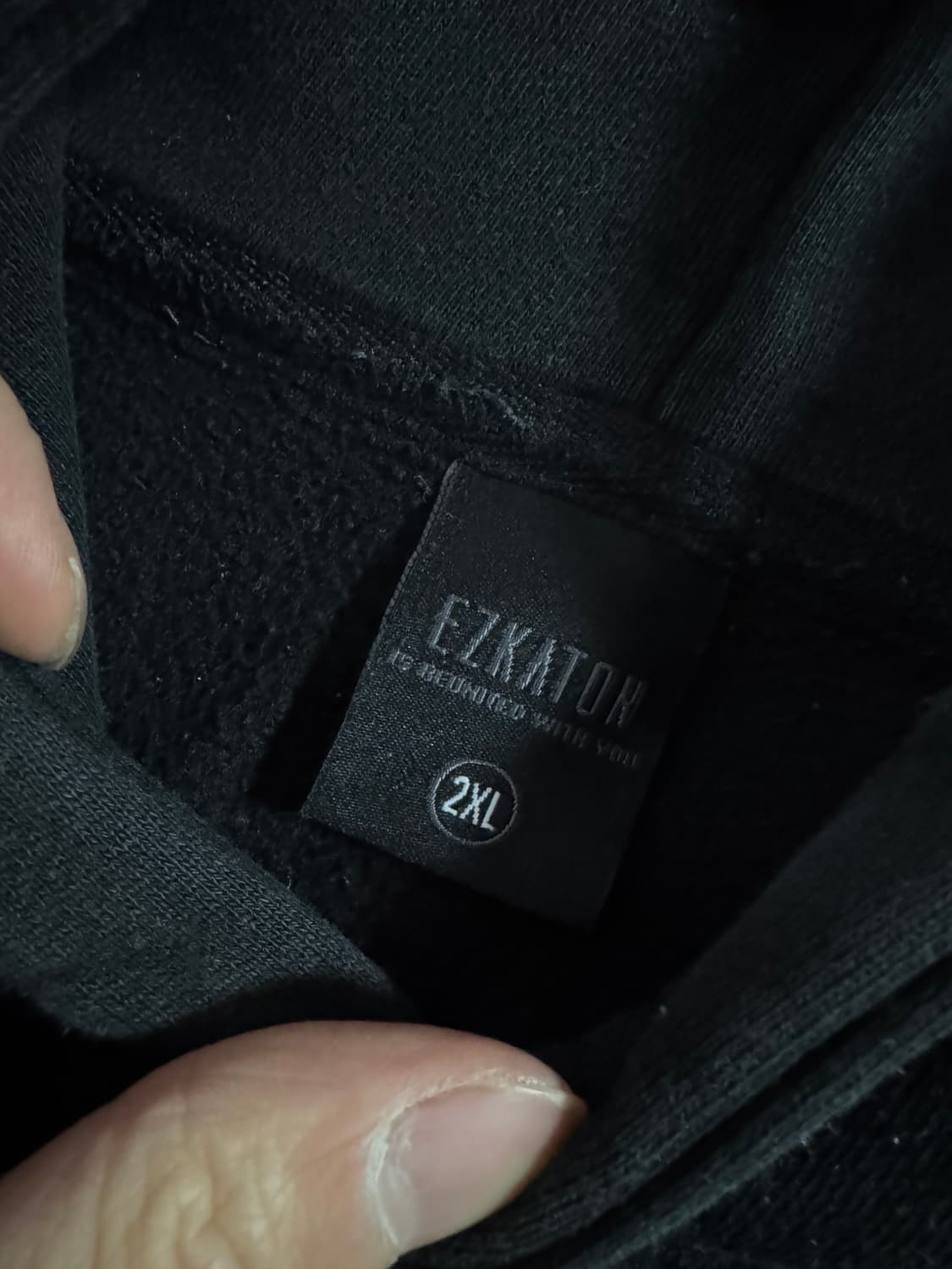 에즈카톤 빅 사이즈 뒷 스펠로고 후드티 2XL 블랙 상품이미지3