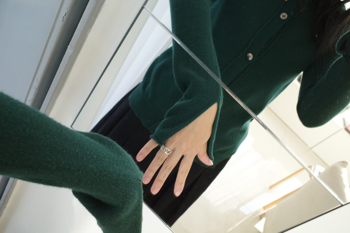 Green glitter stripe layered cardigan 상품이미지2