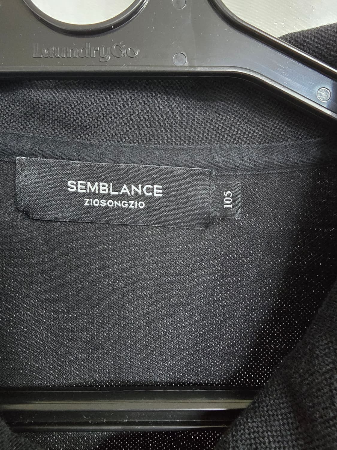 SEMBLANCE 지오송지오 블랙 반팔 카라티셔츠 (1596) 상품이미지3