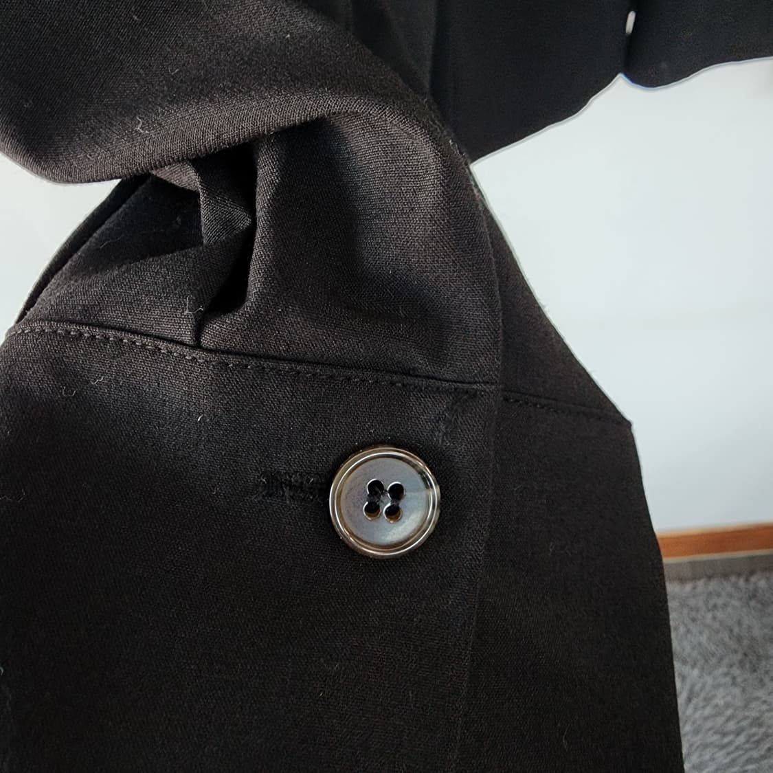 M.FFIN 블랙 카라넥 셔츠 블라우스 상품이미지4