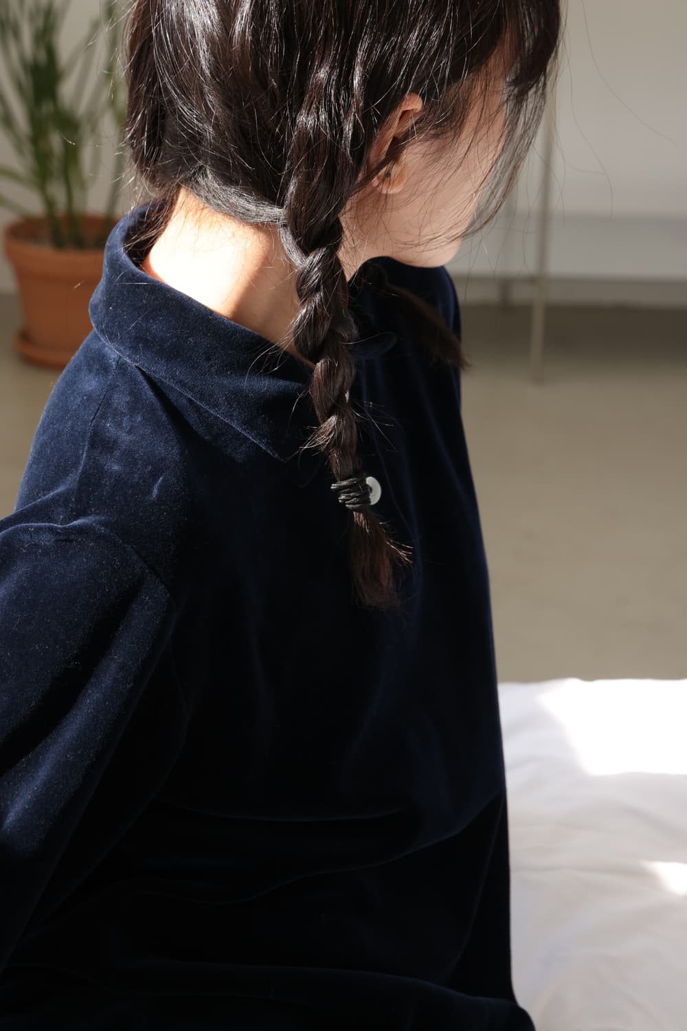 네이비 벨벳 원피스 상품이미지2