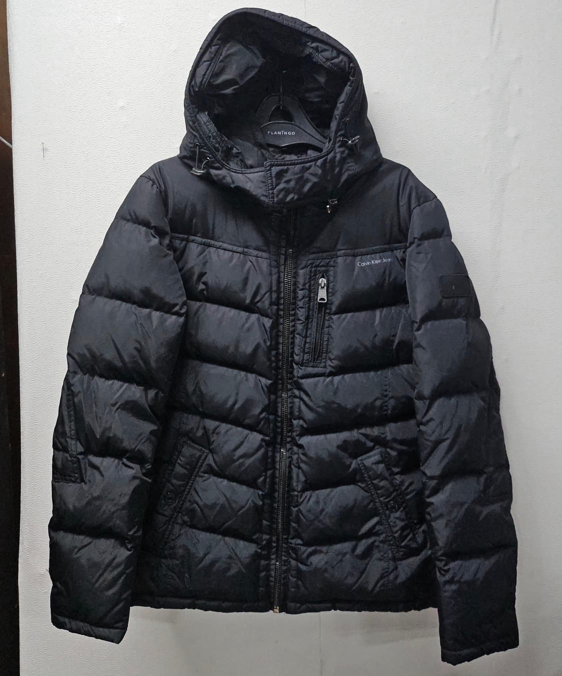 캘빈클라인 블랙 후드 패딩 점퍼 S 상품이미지1