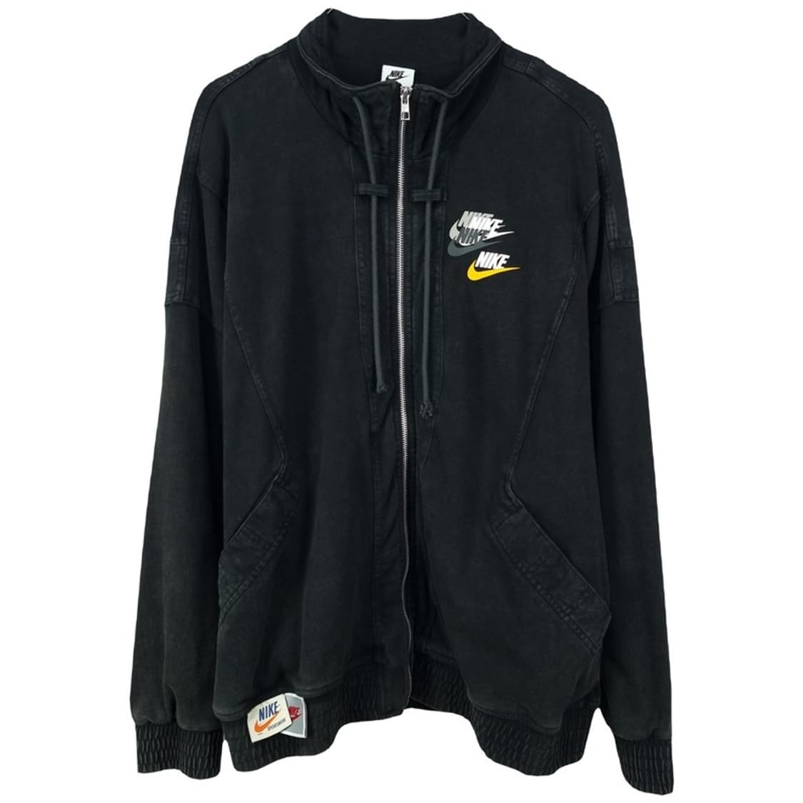 [나이키] 빈티지 가공 워시드 오버핏 스웻 집업 자켓 블랙 M18726 상품이미지2