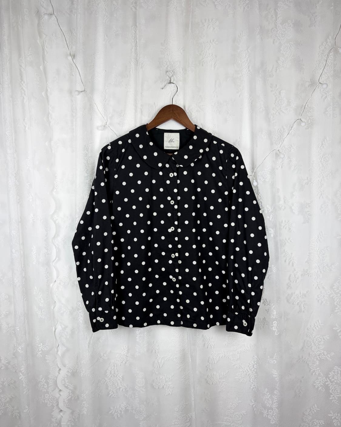 Sunny Clouds Dot Round Collar Blouse 상품이미지1