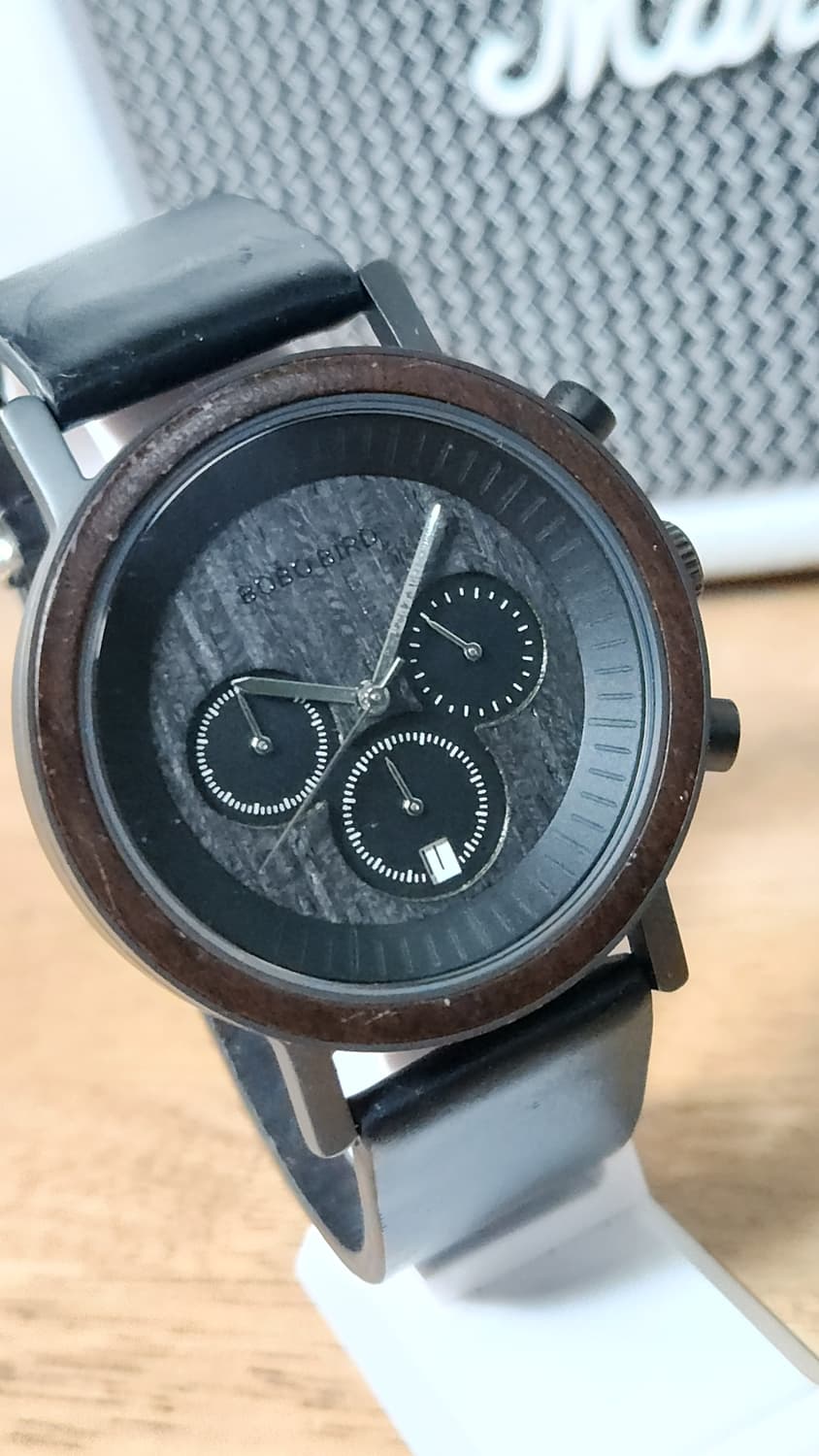 # 수제작 에보니나무 우드 핸드메이드 크로노시계 급처 상품이미지3