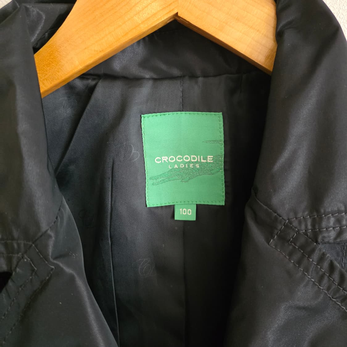 크로커다일 레이디스 블랙 간절기 코트 100 상품이미지6