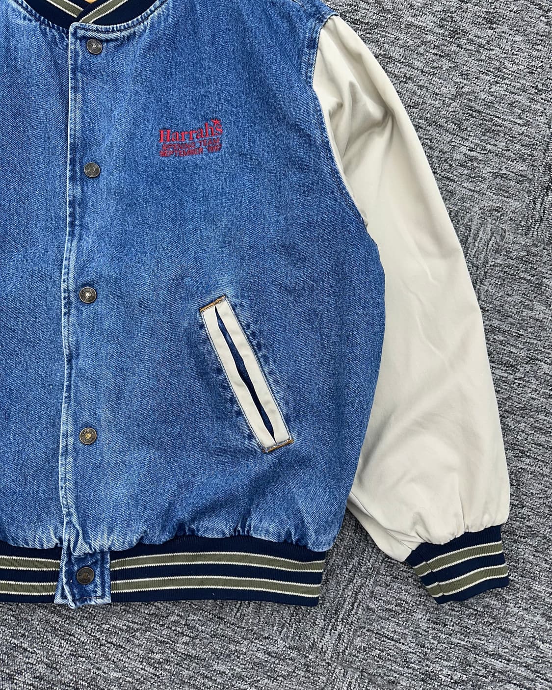 (2XL)90'S 데님 바시티 점퍼-M1089 상품이미지2