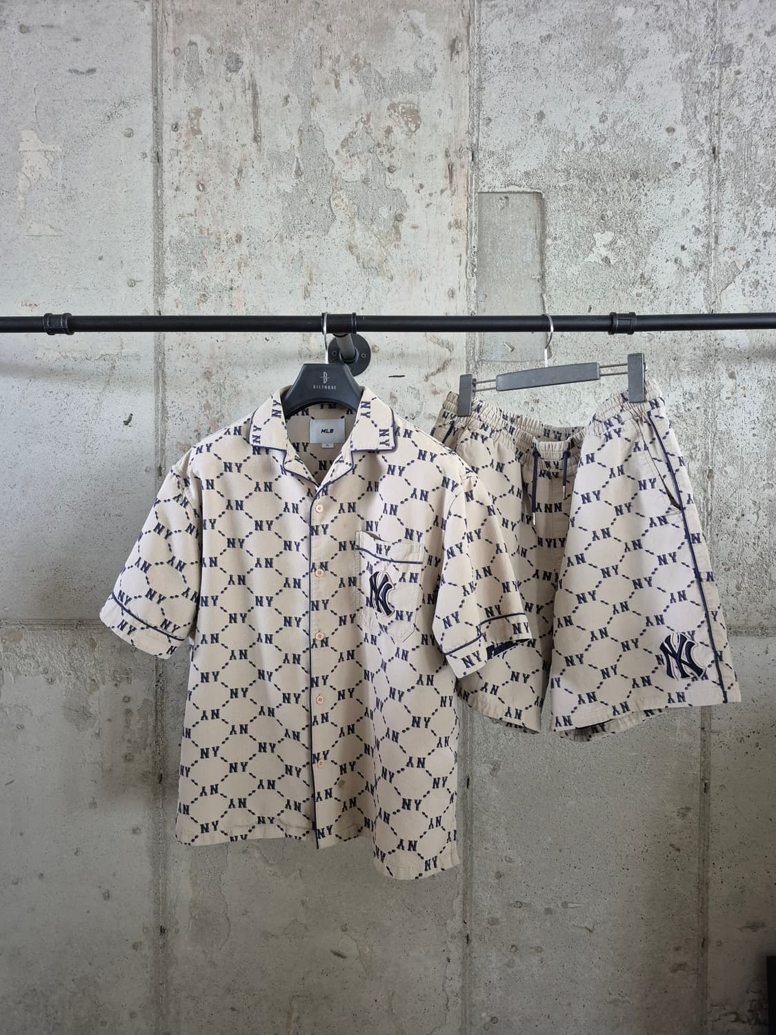 남성XL)엠엘비 모노그램 자카드 반바지셋트 상품이미지1