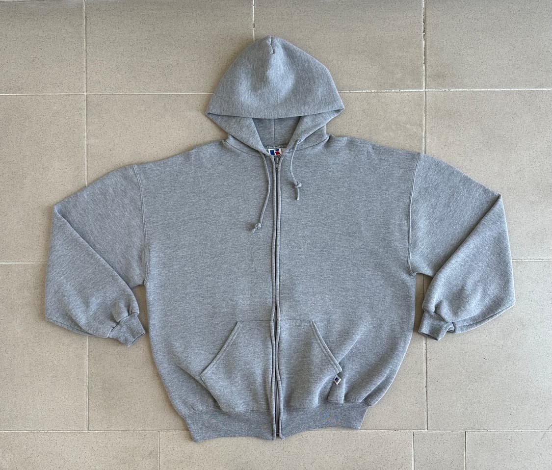 90s 빈티지 러셀 후드집업 그레이 XL USA 상품이미지1