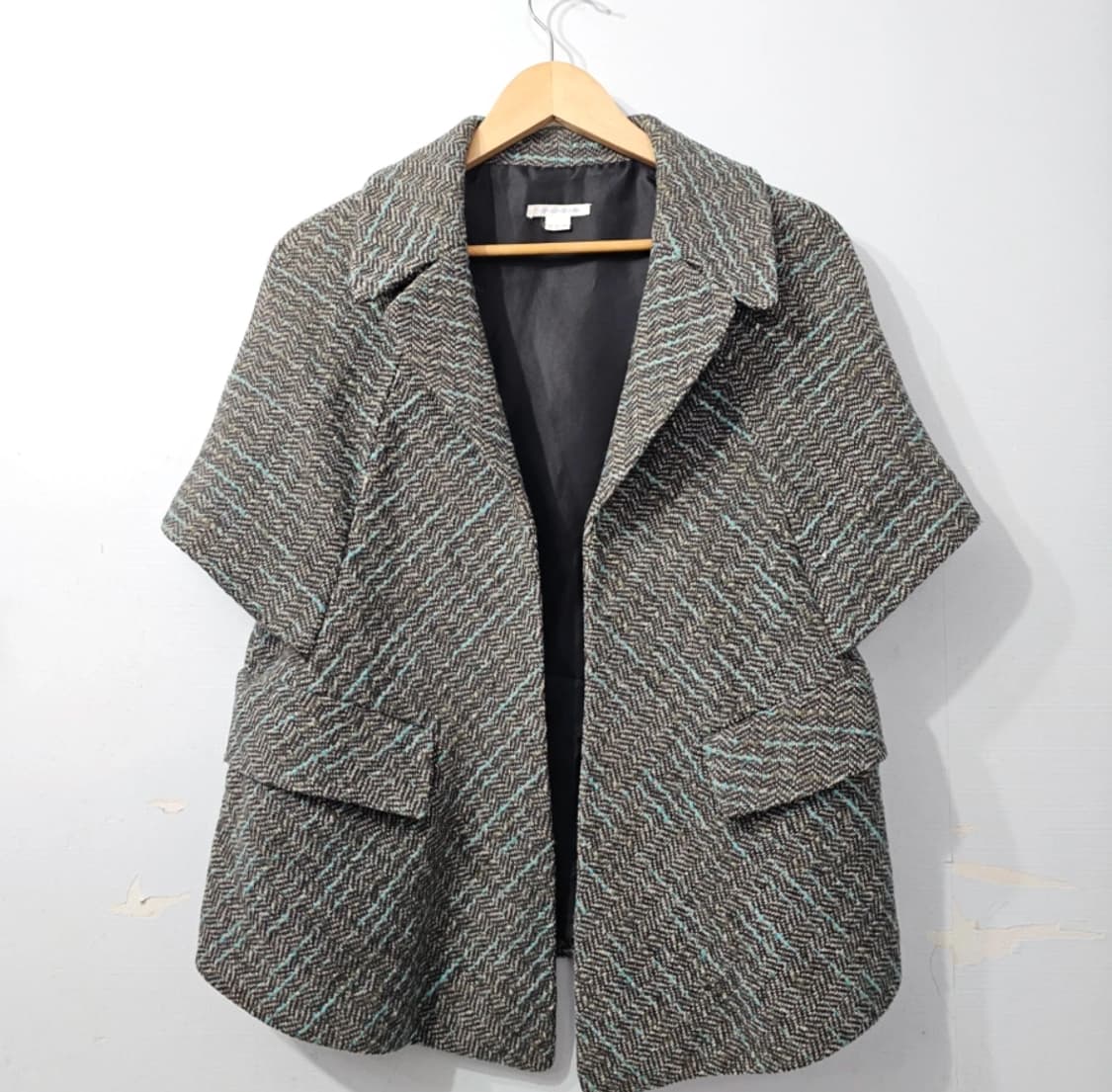 손정완 헤링본 트위드 케이프 코트 ~55반 상품이미지2