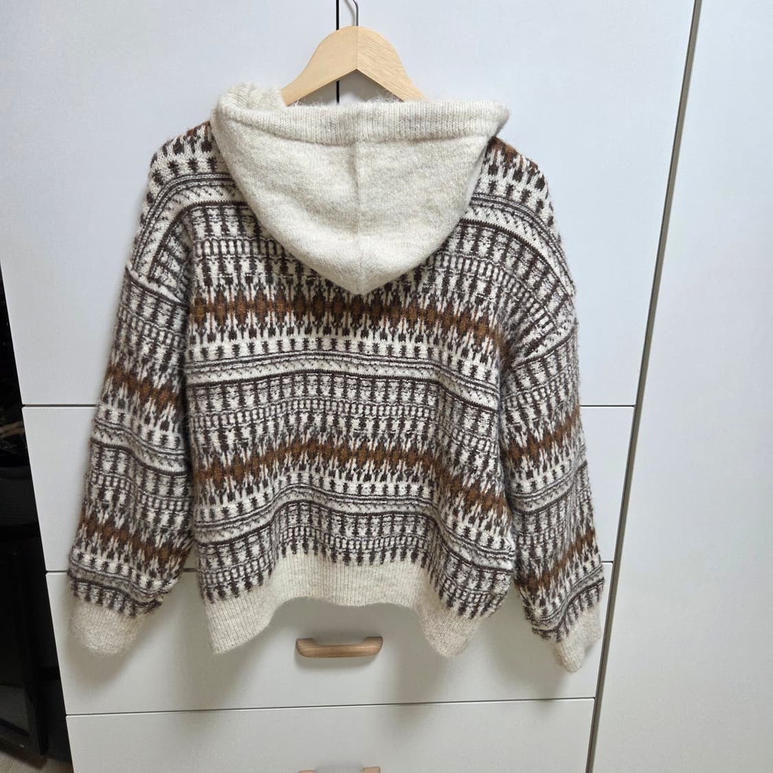 (새상품) 베이지 니트 후드가디건 상품이미지2