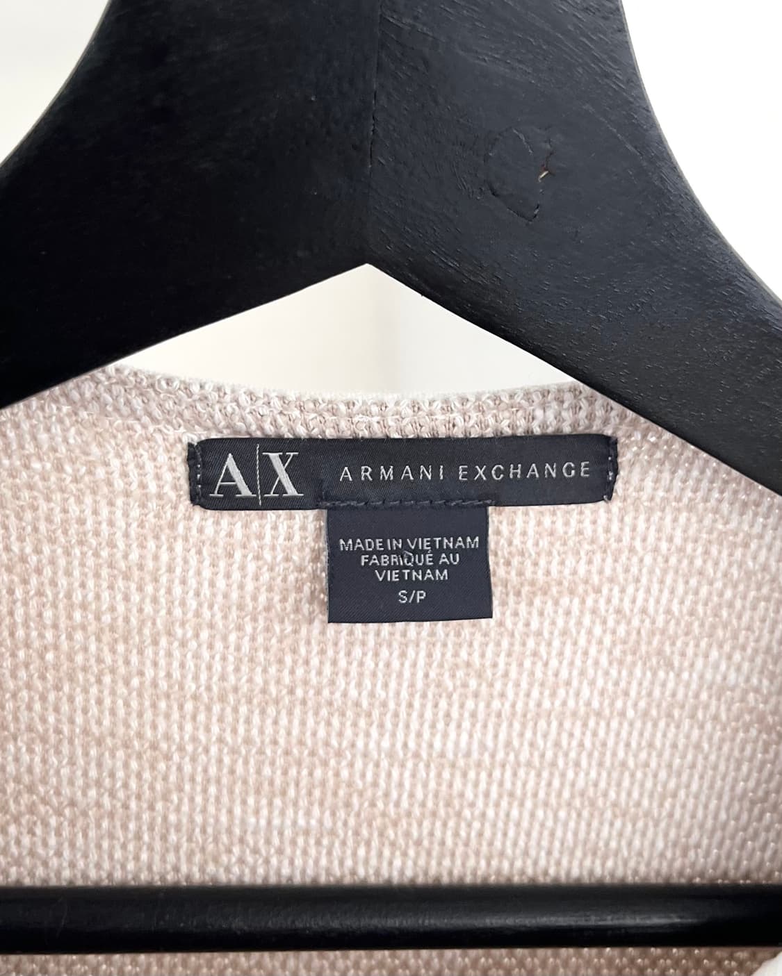 아르마니 익스체인지 베이지 텍스처 니트 모토 자켓 상품이미지7