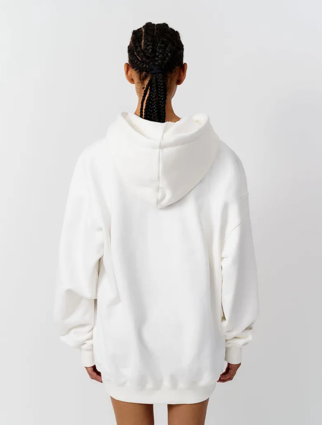 메탈릭 오버사이즈 후디 화이트 상품이미지3