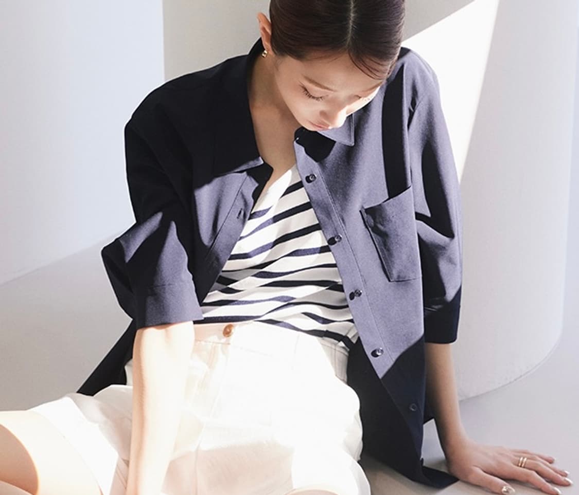클라비스 7부 루즈핏 찰랑셔츠 상품이미지3