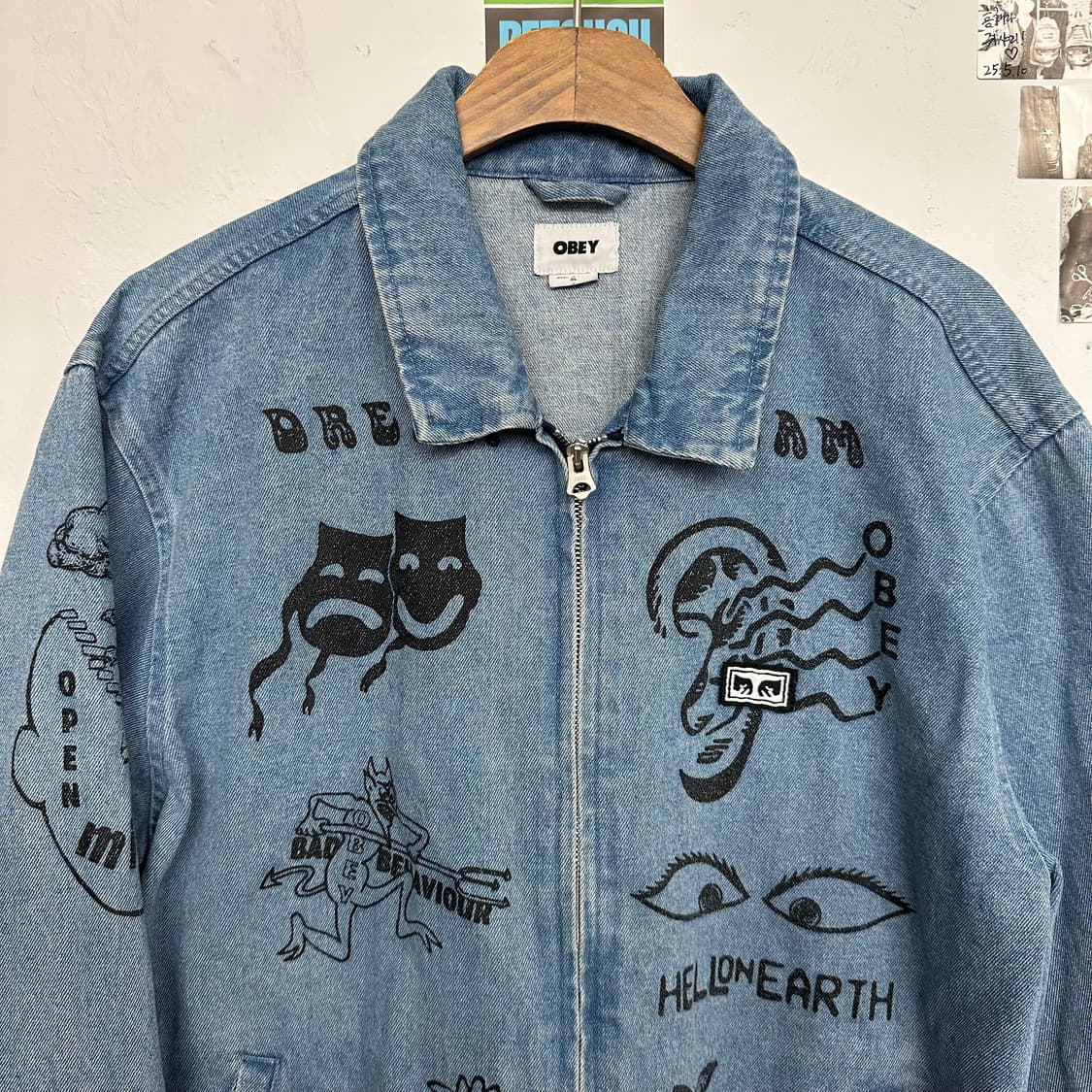 오베이 페인팅 데님 집업 자켓 상품이미지2