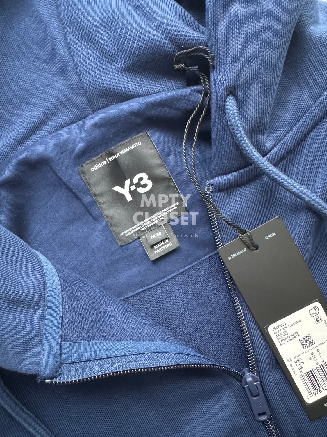 [M] Y-3 25ss M-fit 블루 후드 집업 요지야마모토 상품이미지6