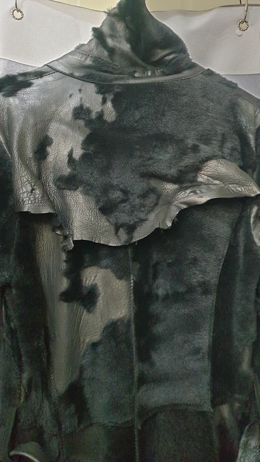 오브제 블랙 양모피 롱 코트 44사이즈 상품이미지7