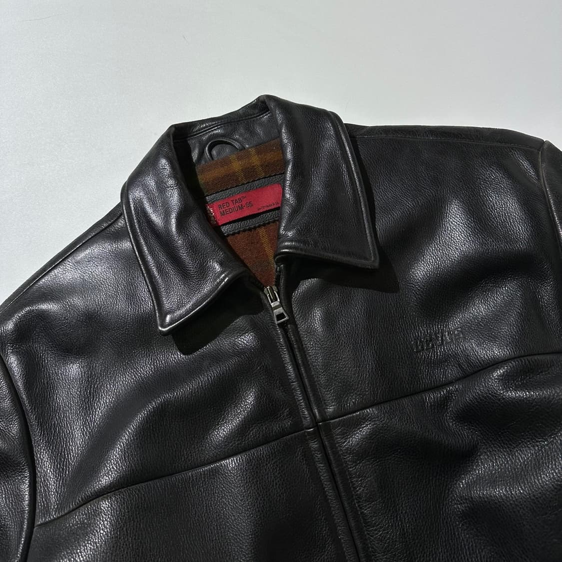 리바이스 카우 레더 소가죽 헤링턴 블루종 싱글 자켓 상품이미지3