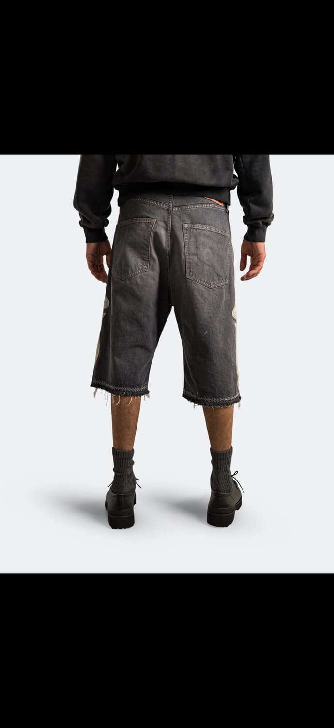 캐피탈 14온즈 데님 5P 본 자수 숏 팬츠 블랙 38사이즈 상품이미지5