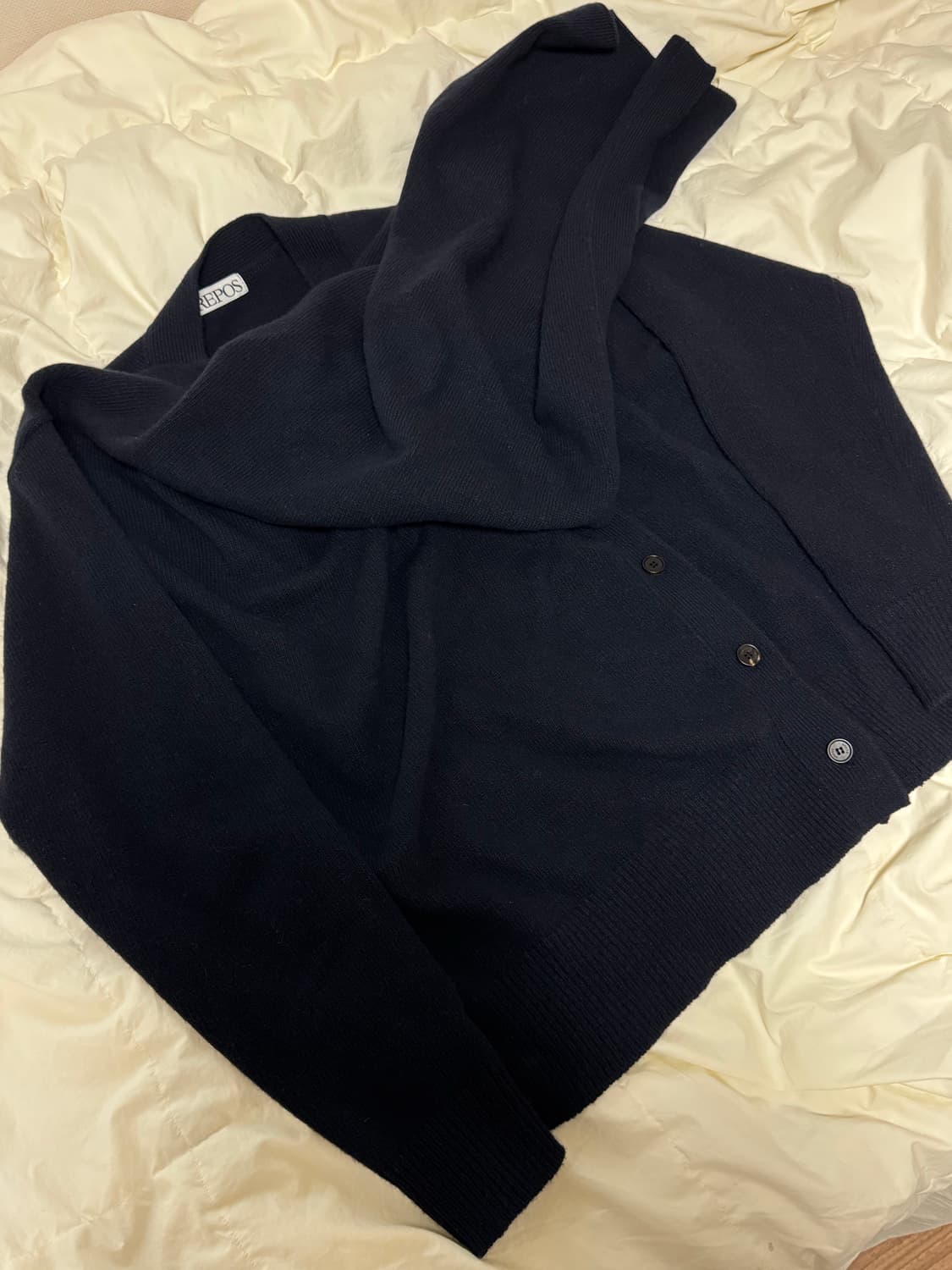 repos bold shawl cardigan navy 상품이미지5