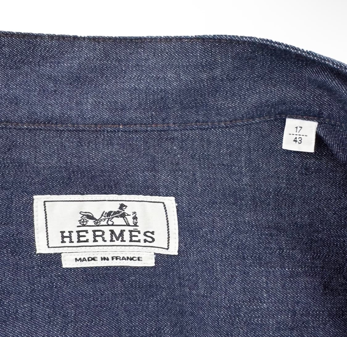 [43] 에르메스 남성 24ss 메디슨 카라 셔츠 집업 자켓 인디고 상품이미지8