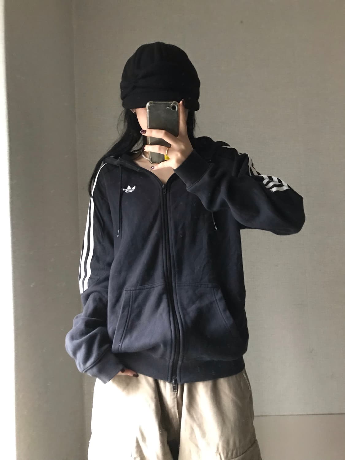 아디다스 블랙 투웨이 후드집업 상품이미지4
