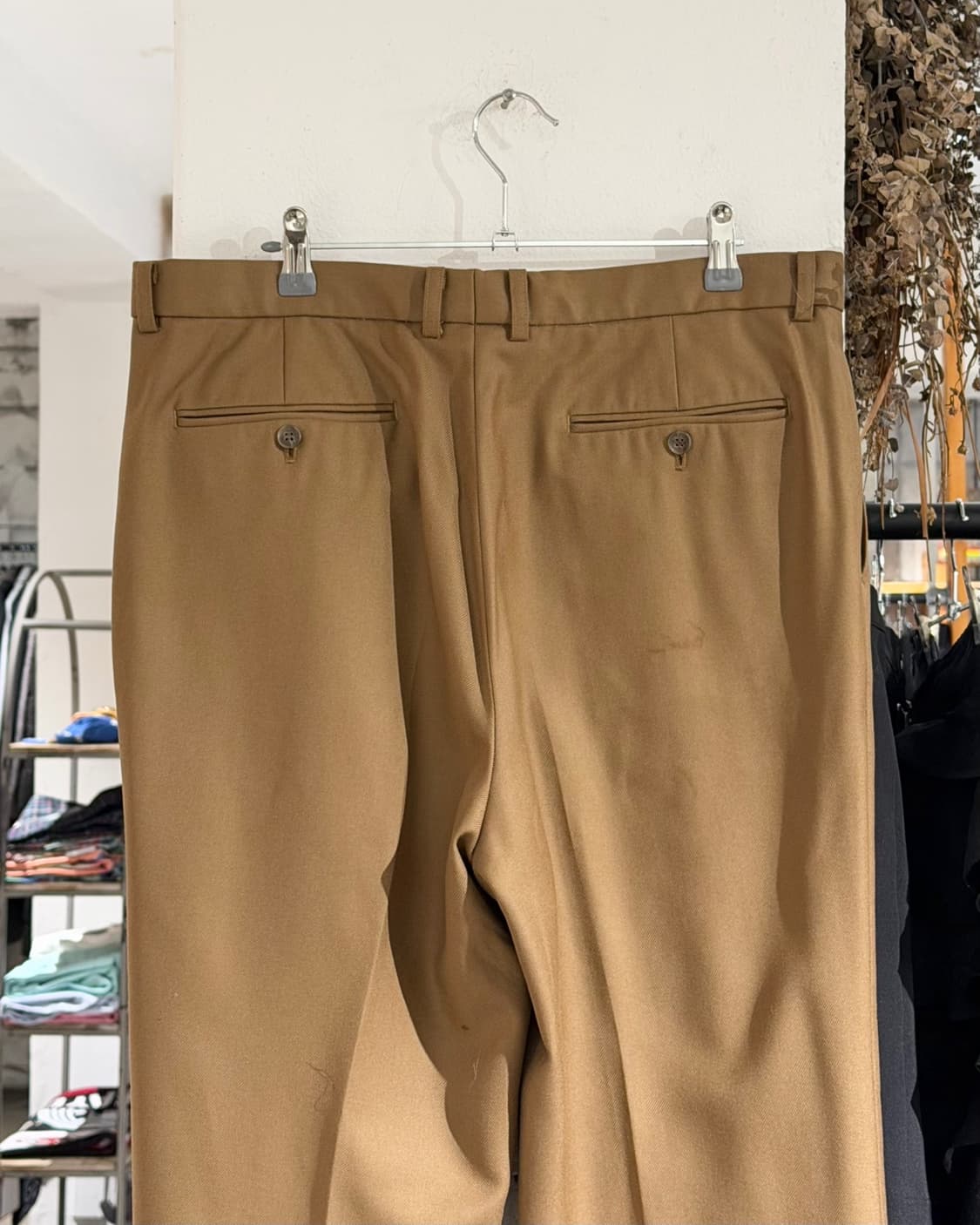 이브생로랑 뿌르 옴므 베이지 로고 탭 울 슬랙스 상품이미지5