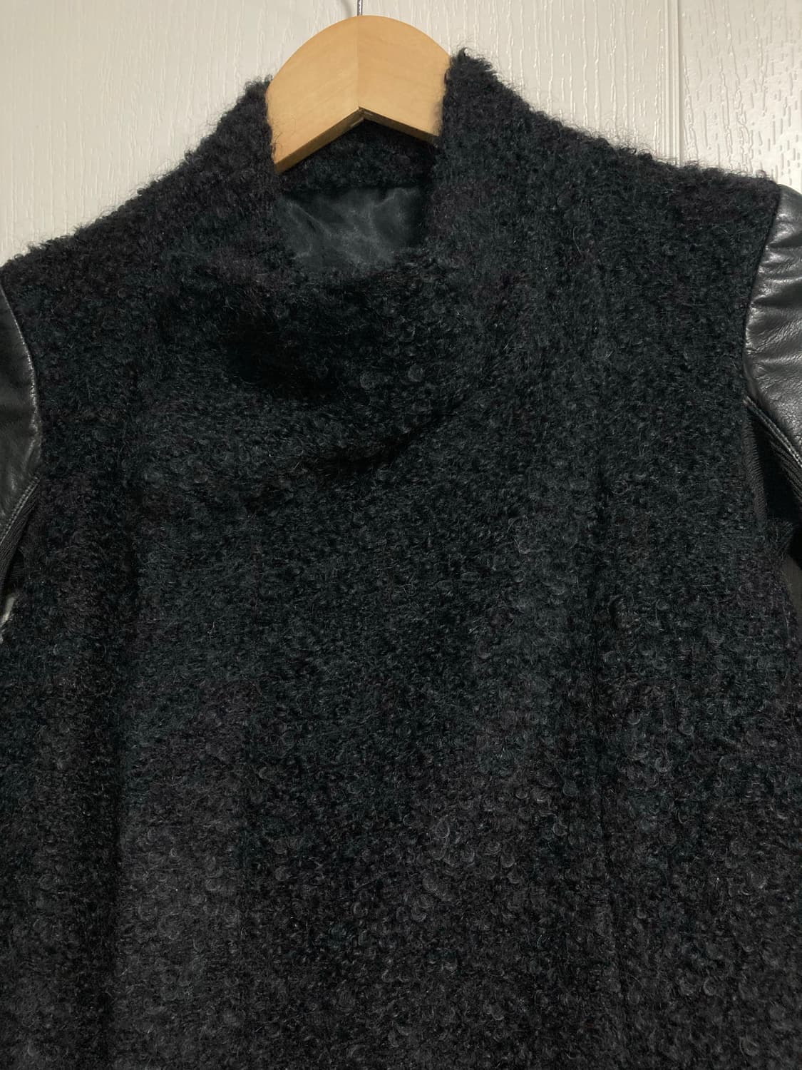 2010s 릭오웬스 모헤어 가죽 코트 상품이미지5